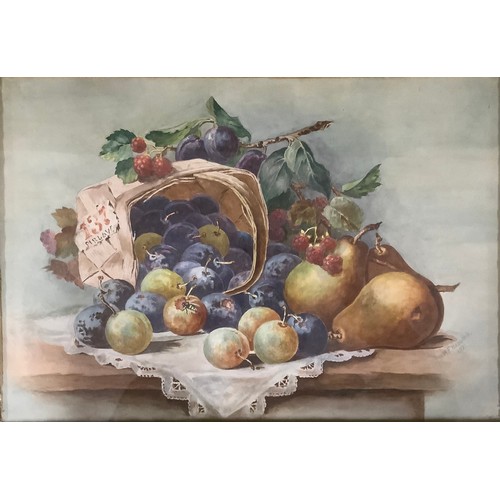 3293 - Pictures and Prints - A. F. Haddock, a pair, Still Life of Fruit, signed, dated 1921, watercolour, 3... 