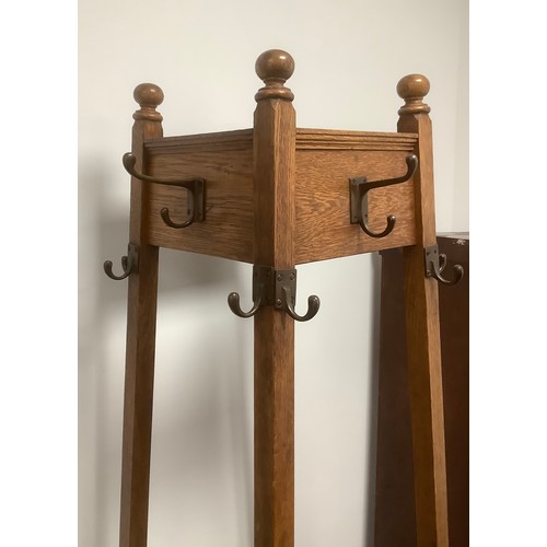 3309 - An oak Arts and Crafts hall stand, 177cm high