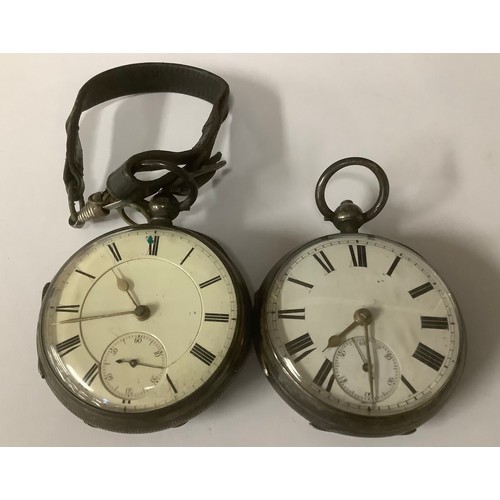 3353 - A Victorian silver open face pocket watch, white enamel dial, Roman numerals, subsidiary seconds dia... 