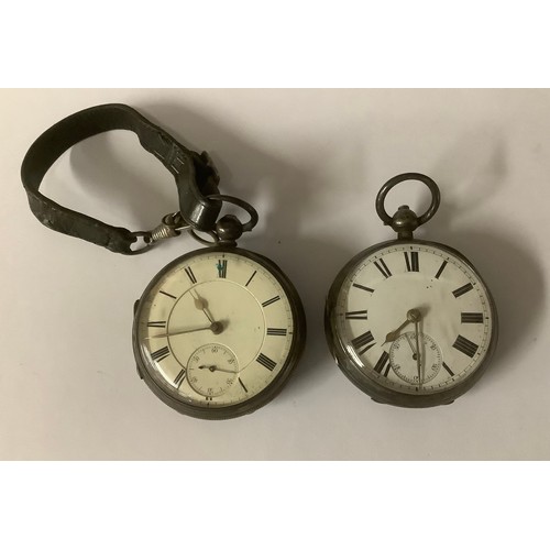 3353 - A Victorian silver open face pocket watch, white enamel dial, Roman numerals, subsidiary seconds dia... 