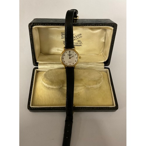 3358 - A lady's Longines gold plated stainless steel watch, Les Grandes Classiques, white dial, Arabic nume... 