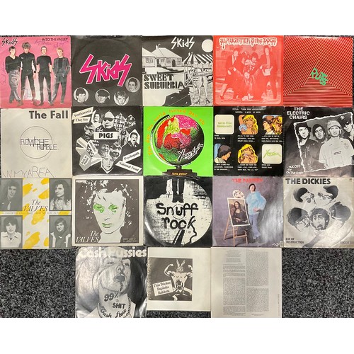 3142 - Vinyl Records – 7” Singles including The Fall – Rowche Rumble – SF11; Skids – Charles – NB1; Sweet S... 