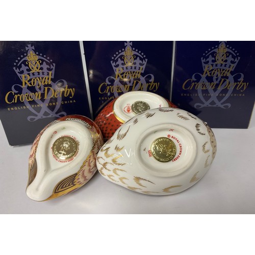 3021 - A Royal Crown Derby paperweight, Partridge, limited edition 694/4,500, gold stopper, boxed; others, ... 