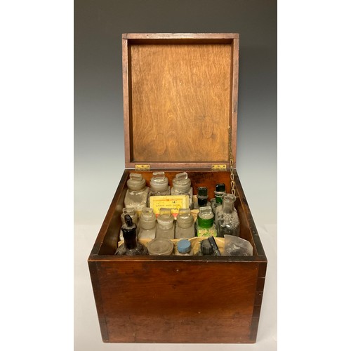 3041A - Boxes & Objects - Apothecary - a collection of chemists bottles including Boots; other equipment, ra... 