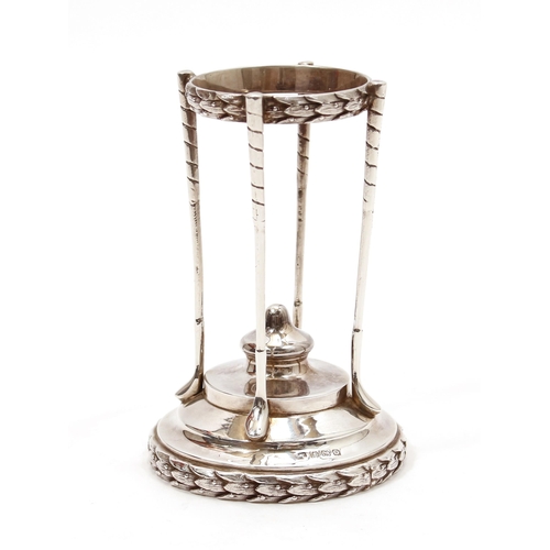 183 - Sport, Golfing Interest - an early 20th century silver golf ball stand or trophy presentation piece,... 