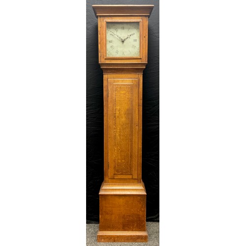 62 - A 19th century and later oak longcase clock, 20th century trunk, 19th century dial, signed Jn Stone,... 