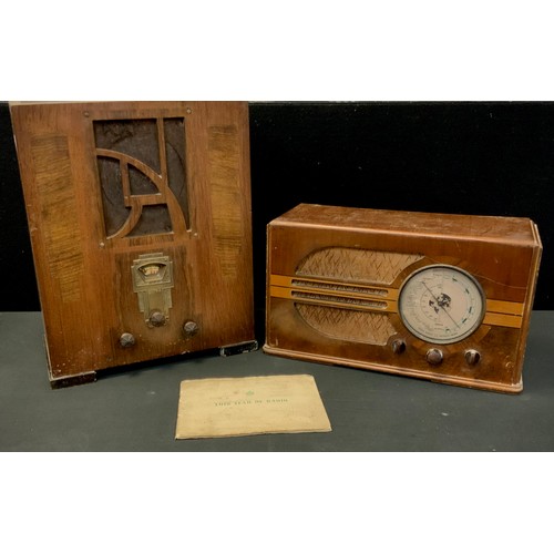 88 - Radios - A 1930s Ultra Electric Ltd Tiger Valve radio, walnut veneered Art Deco case, Chassis number... 