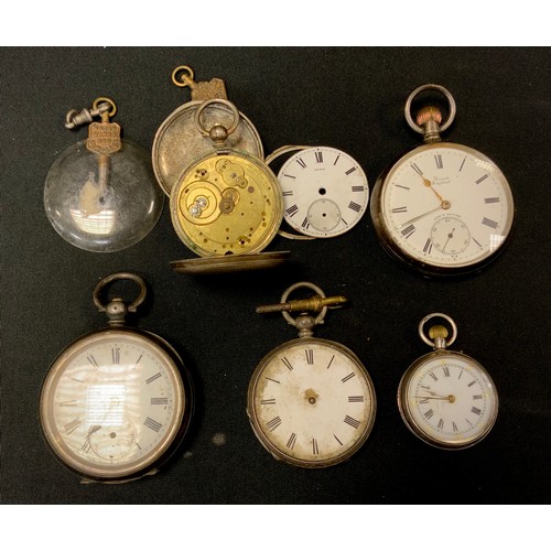 276 - Watches - an Edwardian silver Prescot open face pocket watch, Birmingham 1905;  others continental 9... 