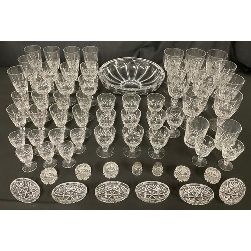 95 - Glassware - a set of ten Stuart Crystal glass wine glasses; other Stuart Crystal glasses, various si... 