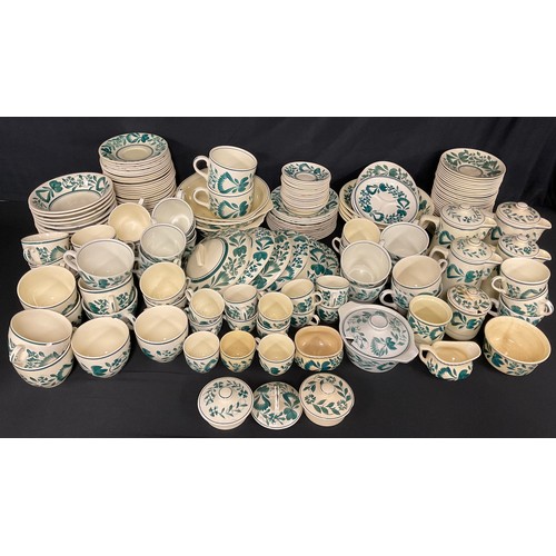 102 - A large collection of T.G. Green Oakville pattern dinner and tea ware, including tureens, serving di... 