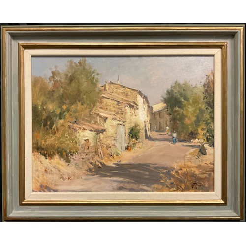 216 - Jacques Gatti (1927 - 2015) 
Hameau de Lamourre 
signed, oil on canvas, 46.5cm x 61.5cm.