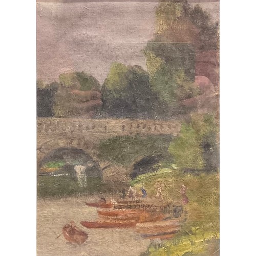 289 - Attributed to Ronald Ossory Dunlop
Messing Around in Boats
oil on canvas laid on board, 26cm x 18.5c... 