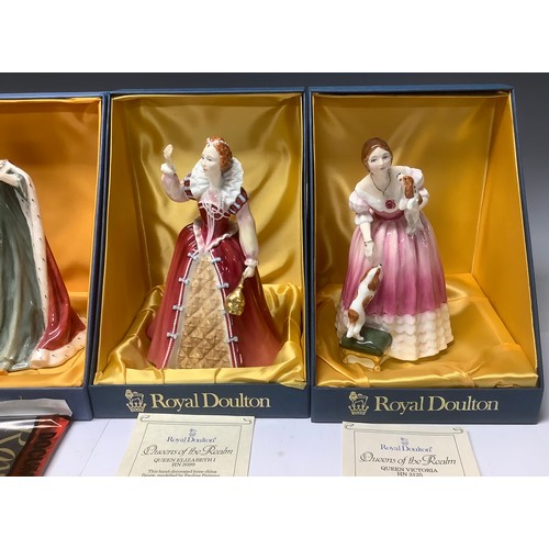 354 - A set of four Royal Doulton figures, Queens of the Realm, modelled by Pauline Parsons, comprising Qu... 