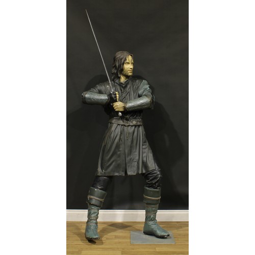 142 - Film & Movie Interest, Lord of the Rings - a large replica statue of Aragorn, approximately 174cm hi... 