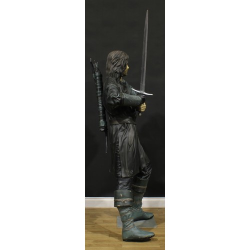 142 - Film & Movie Interest, Lord of the Rings - a large replica statue of Aragorn, approximately 174cm hi... 