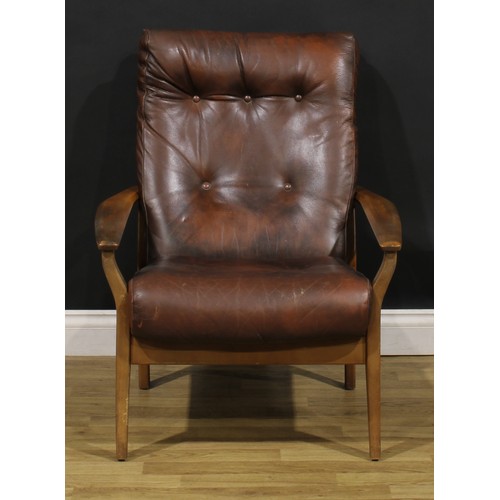 196 - A retro mid-20th century lounge chair, by Cintique, 88cm high, 70.5cm wide, the seat 51cm wide and 5... 