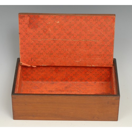 530 - A 19th century Tunbridge ware and rosewood rectangular work box, hinged cover inlaid with tumbling b... 