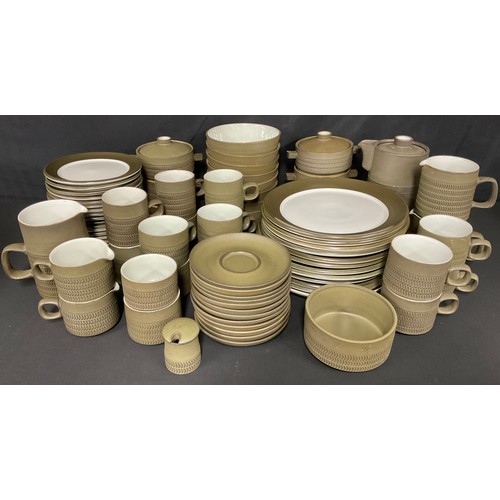 537 - A Denby Chevron pattern dinner and tea service, large qty