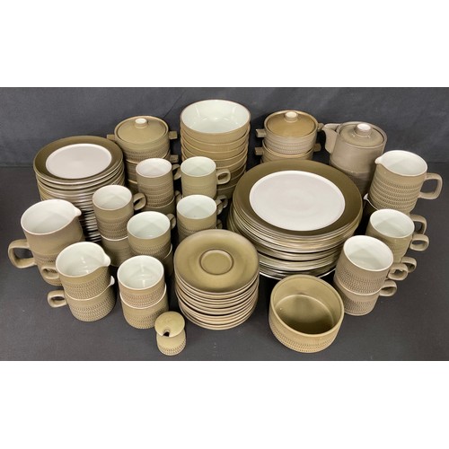 537 - A Denby Chevron pattern dinner and tea service, large qty