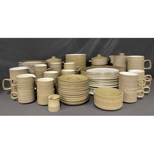 537 - A Denby Chevron pattern dinner and tea service, large qty