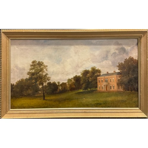 539 - English School (early 20th century)
Country House in Parkland
oil on canvas, 35cm x 65cm