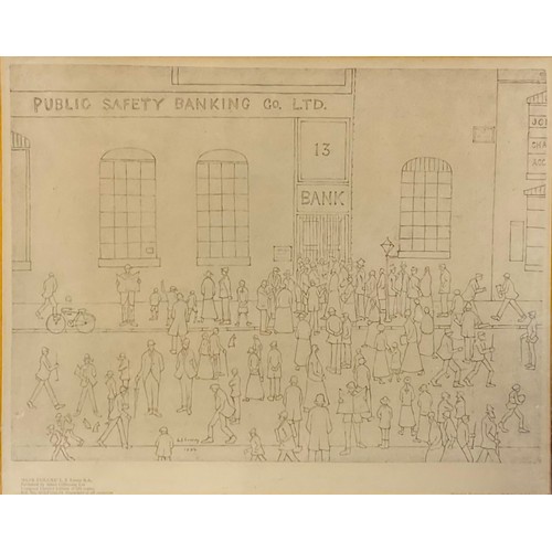 557 - Laurence Stephen Lowry (1887 - 1976) Bank Failure, published by Adam Collection Ltd, unsigned limite... 