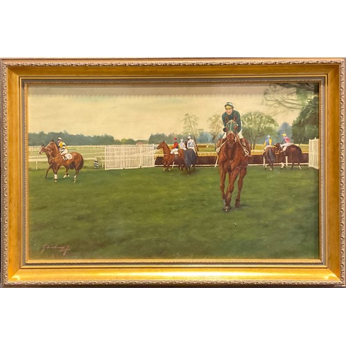 400A - Ernesto H. Fairhurst, Argentinian (bn. 1911)
Horse Racing,
signed, oil on canvas, 39cm x 64.5cm