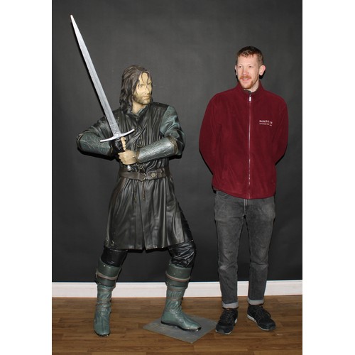 142 - Film & Movie Interest, Lord of the Rings - a large replica statue of Aragorn, approximately 174cm hi... 