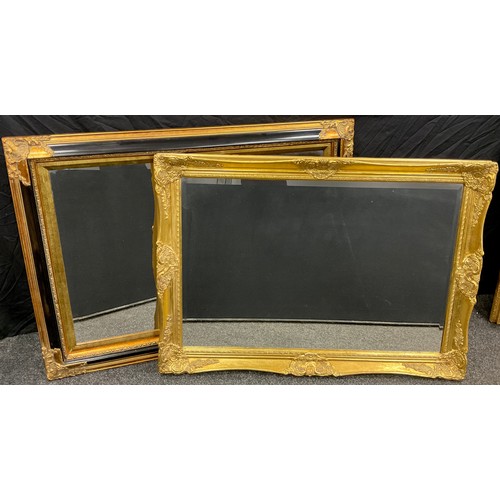 31 - A large 19th century style wall mirror, gilt and ebonised wood effect frame, bevelled glass, 81cm hi... 