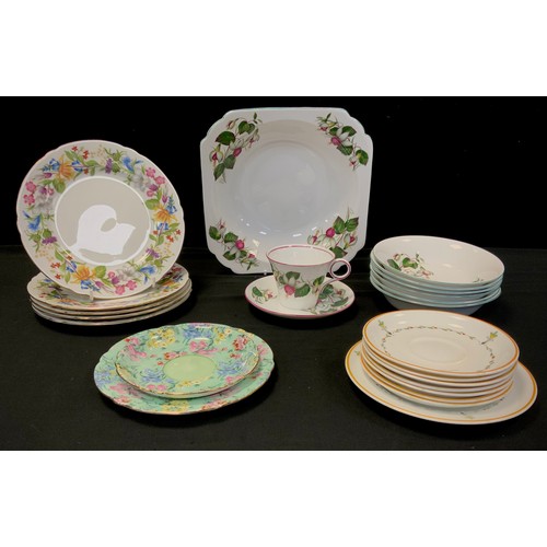 141 - A collection of Shelley ware comprised of; ‘Fuchsia's’ pattern dessert set for six, one large main d... 