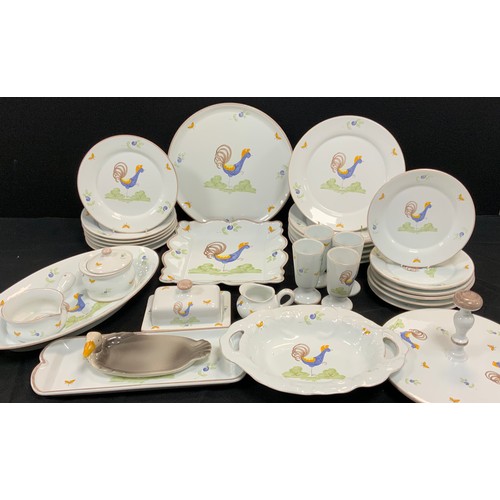 157 - A Poterie a la Chapelle des Pots dinner service for six including; six large dinner plates, six medi... 