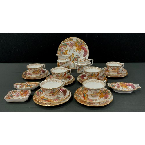 171 - A Royal Crown Derby Avesbury pattern tea set, for six inc milk jug, sucrier and cover, cups, saucers... 