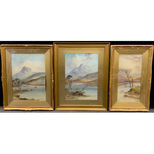 241 - W. H. Earp, Caledonia, signed, watercolour, 75.5cm x 58.5cm frame size;  another two, similar, (3).