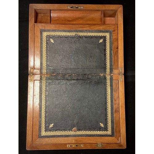 279 - A Victorian brass bound walnut writing box, fitted interior, c.1880