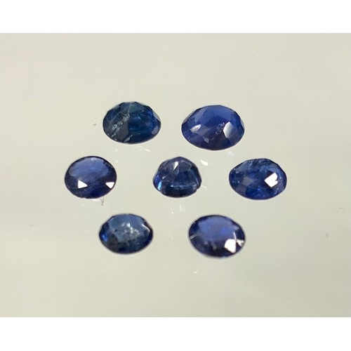 372 - Loose Gemstones - seven mixed cut round blue sapphires, 1.13ct total stone weight.