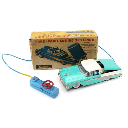 7220 - A 1950’s Cragstan (Japan) tinplate and battery operated remote control 748 Ford Fairlane 500 Skyline... 