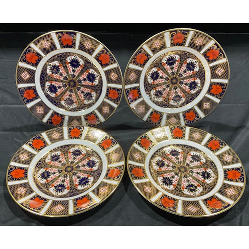 24 - A set of four Royal Crown derby side plates, 21.5cm diameter, first quality, printed marks
