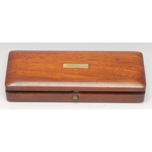 3391 - Medical Interest - a late 19th century mahogany doctor's or surgeon's scalpel box, hinged cover encl... 