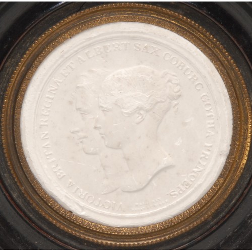 3329 - Royalty - a 19th century plaster medallion impression, after a design by Thomas Halliday to commemor... 