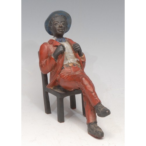 3081 - A cold painted bronze, of a Mississippi dandy, 13cm high