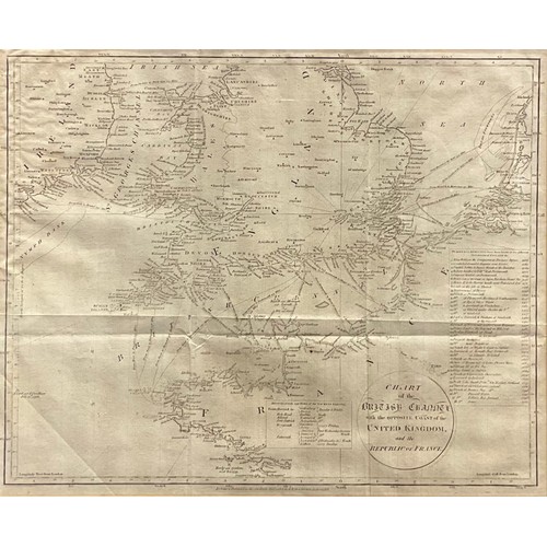 3689 - John Russell, an engraved map, Chart of the British Channel with the Opposite Coast of the United Ki... 