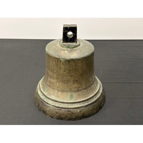 3179 - A World War II British Air Ministry RAF GRVI bronze fire bell, marked, 24.5cm diam, 23cm high, c.193... 