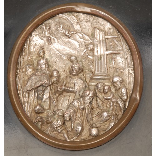 3156 - A pair of electrotype oval plaques, after the old masters, The Adoration of the Magi and The Deposit... 