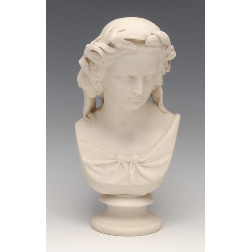 3091 - A Copeland parian ware bust, Miranda, modelled after William Calder Marshall (1813 - 1894), for Crys... 