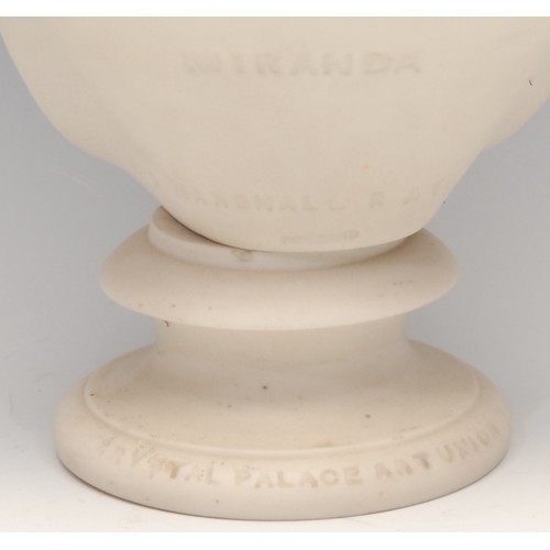 3091 - A Copeland parian ware bust, Miranda, modelled after William Calder Marshall (1813 - 1894), for Crys... 