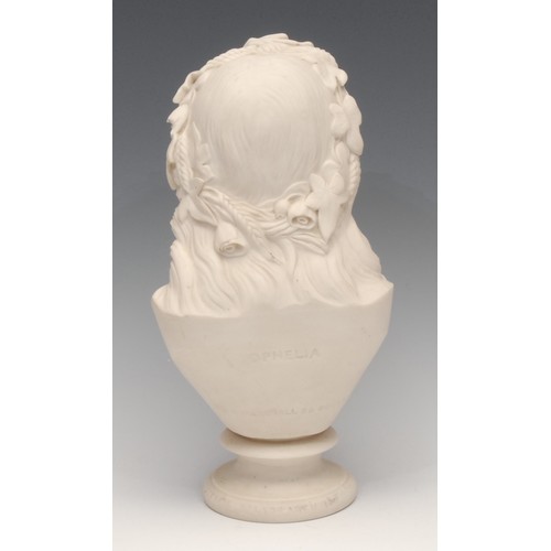 3092 - A Copeland parian ware bust, Ophelia, modelled after William Calder Marshall (1813 - 1894), for Crys... 