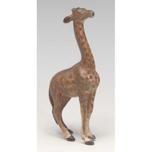 3194 - An Austrian cold painted bronze, of a giraffe, 8.5cm high