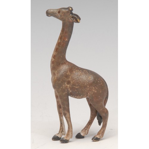 3194 - An Austrian cold painted bronze, of a giraffe, 8.5cm high