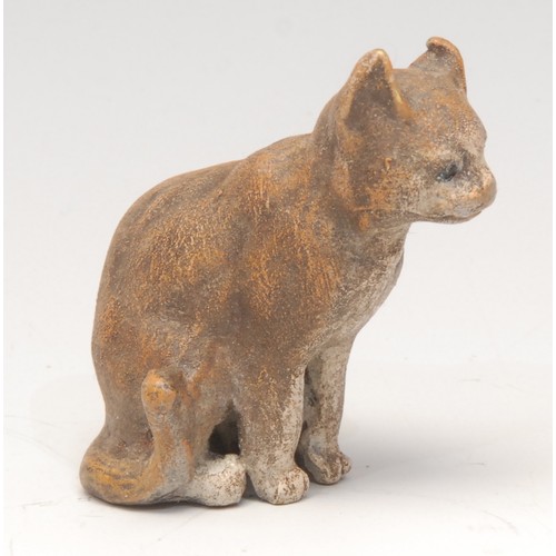 3193 - An Austrian cold painted bronze, of a cat, 5cm high