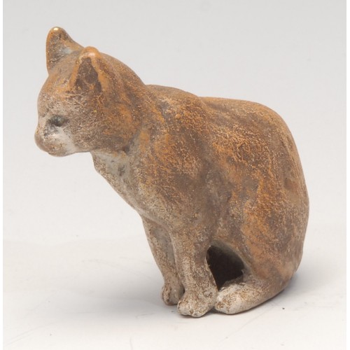 3193 - An Austrian cold painted bronze, of a cat, 5cm high